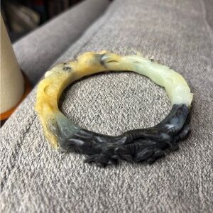 Grade A Jade Carved Bangle Bracelet